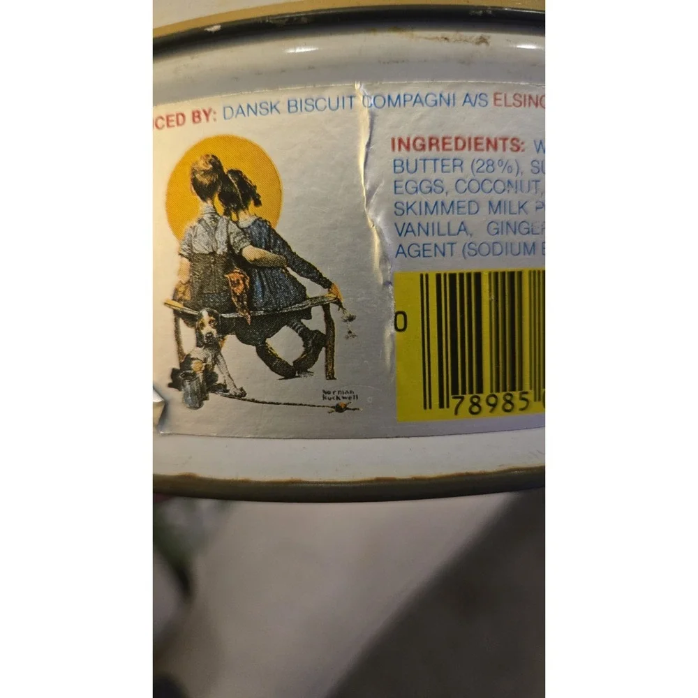 🧡 1986 Norman Rockwell Limited Edition Tin Dansk Biscuit Denmark Vintage